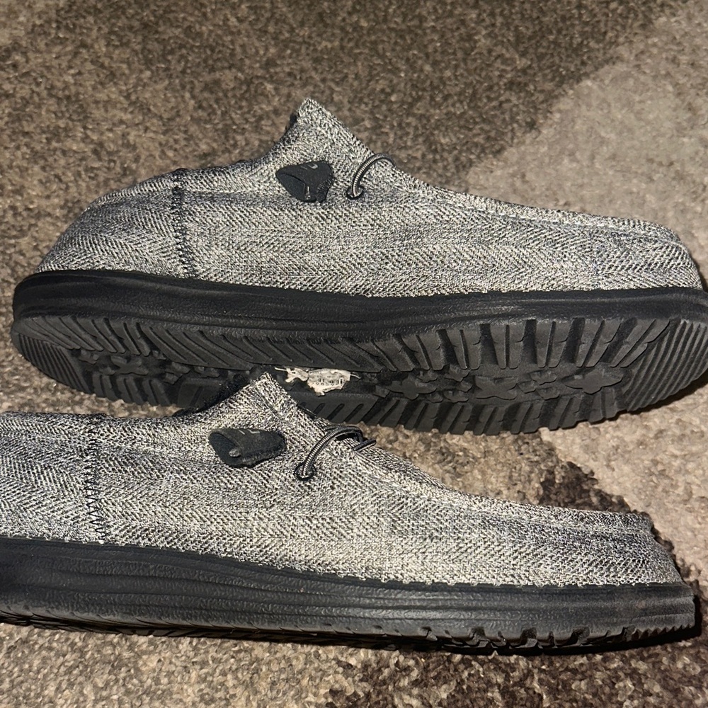 Hey Dude Men's Black and Gray Loafers - Picture 2 of 4